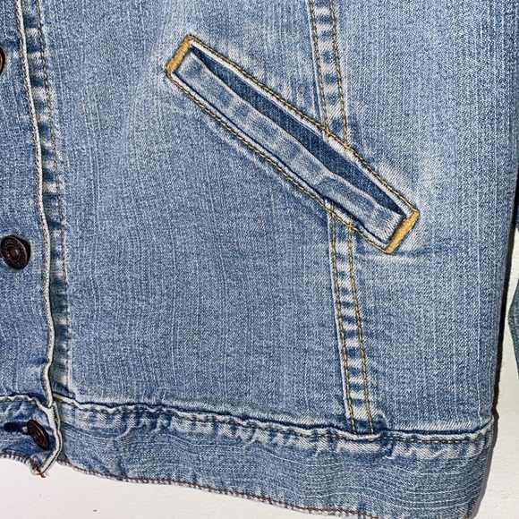 VINTAGE Levi Strauss Signature Misses Size M (8-10) Blue Trucker Jean Jacket - Picture 5 of 12